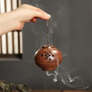 

Pocelain Backflow Incense Burner Ceramic Chinese Style Hanging Sandalwood Ball Lotus Bruciatore Incenso Incense Holder EA6XXL