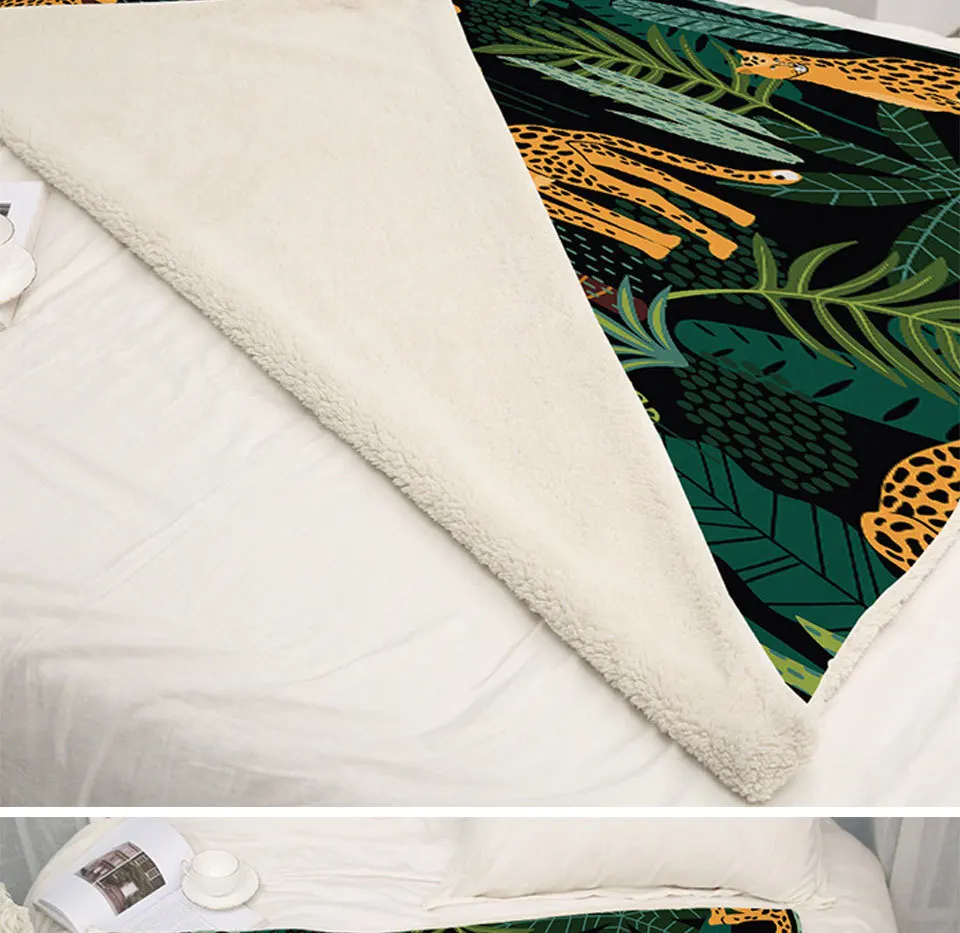 Леопардовый зеленый лист, кондиционер, покрывало, одеяло из микрофибры, покрывало для дивана, кровати, путешествий, постельные принадлежности, плюшевое одеяло для детей и взрослых