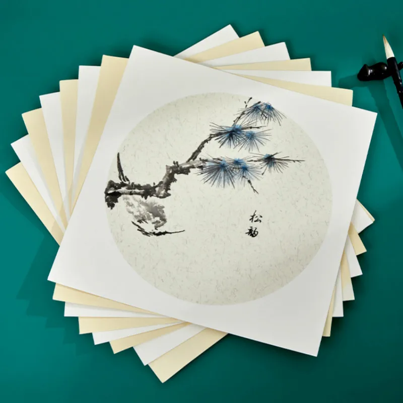 Chinese Rice Paper Card Ripe Xuan Paper Thicken Soft Calligraphy Painting Mounting Raw Xuan Lens Paper Cards Carta Di Riso