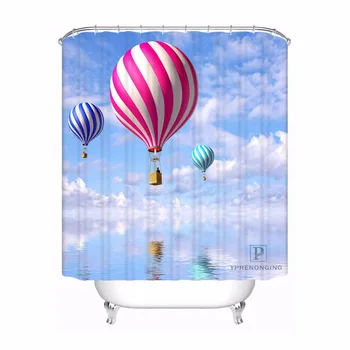 

Custom Hot Air Balloon Bathroom Acceptable Shower Curtain Polyester Fabric Bathroom Curtain #180320-01-191