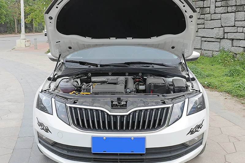 Черная Автомобильная Автомастерская, передняя крышка капота двигателя, гидравлический шток, пружинная Противоударная накладка, 2 шт. для Skoda Octavia MK3 A7