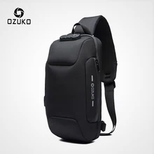 OZUKO Новая универсальная сумка через плечо для мужчин Противоугонная сумка через плечо мужская непромокаемая короткая сумка на грудь