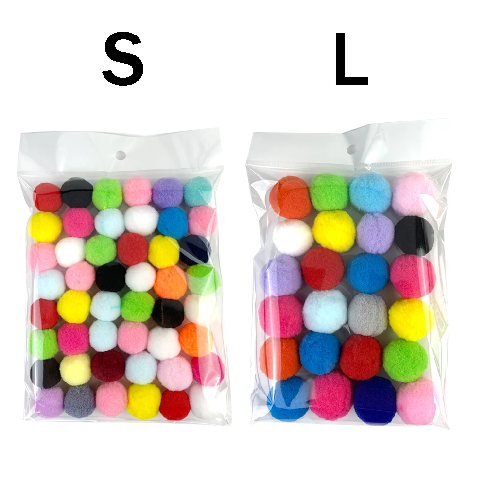 24pc 48pc Solid Color Stretch Plush Ball Cat Toys Interactive Cat Pom Ball Plush Colorful Funny Cat Chew Toy Kitten Dropshipping