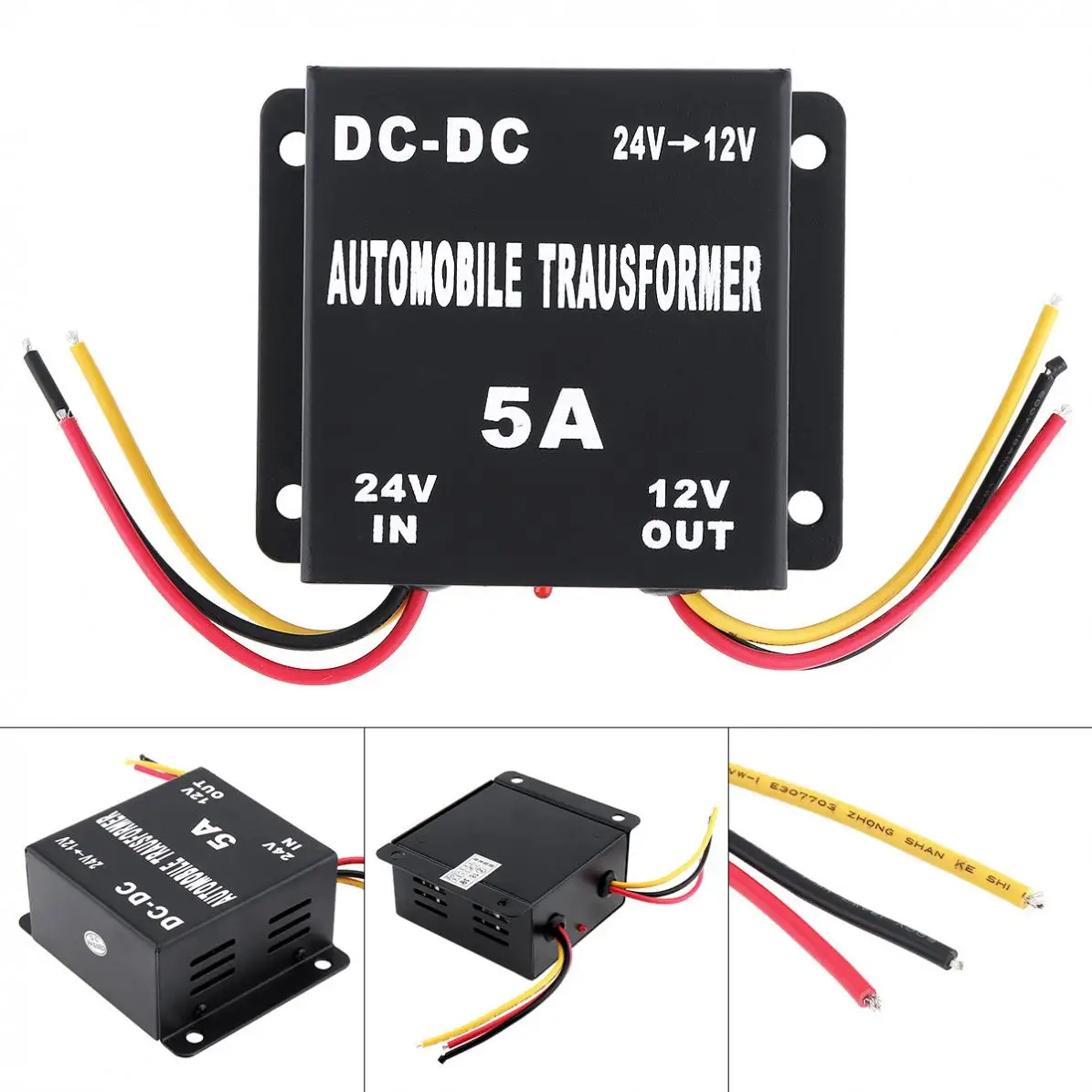 

5A 60W DC 24V to 12V Power Converter Electric Inverter Voltage Reducer Step-down Transformer New