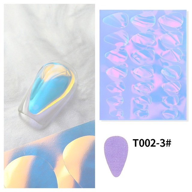 Aurora Ice Cube Cellophane Large Transfer Papers Dreamy Transparent Laser Shiny Candy Sticker for Nail Art Decal 10.8*8.5cm