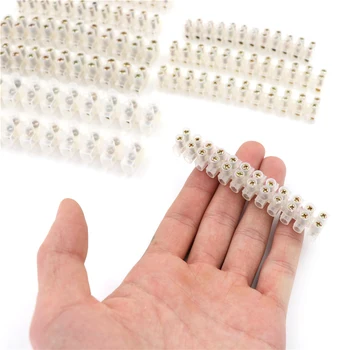 

2pcs 3A 6A 10A 20A 30A Screw Terminal Barrier Connector 12 Position Barrier Terminal Strip Block Electrical Wire Connection