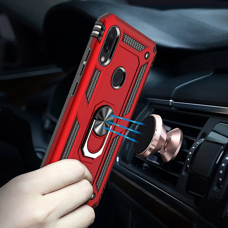 Противоударный армированный чехол для Xiao mi Red mi Note 8 Pro Note8 8A 7 7A k20 mi 9T Pro A3 9 SE mi 9 CC9E на телефон и подставка с кольцом-держателем