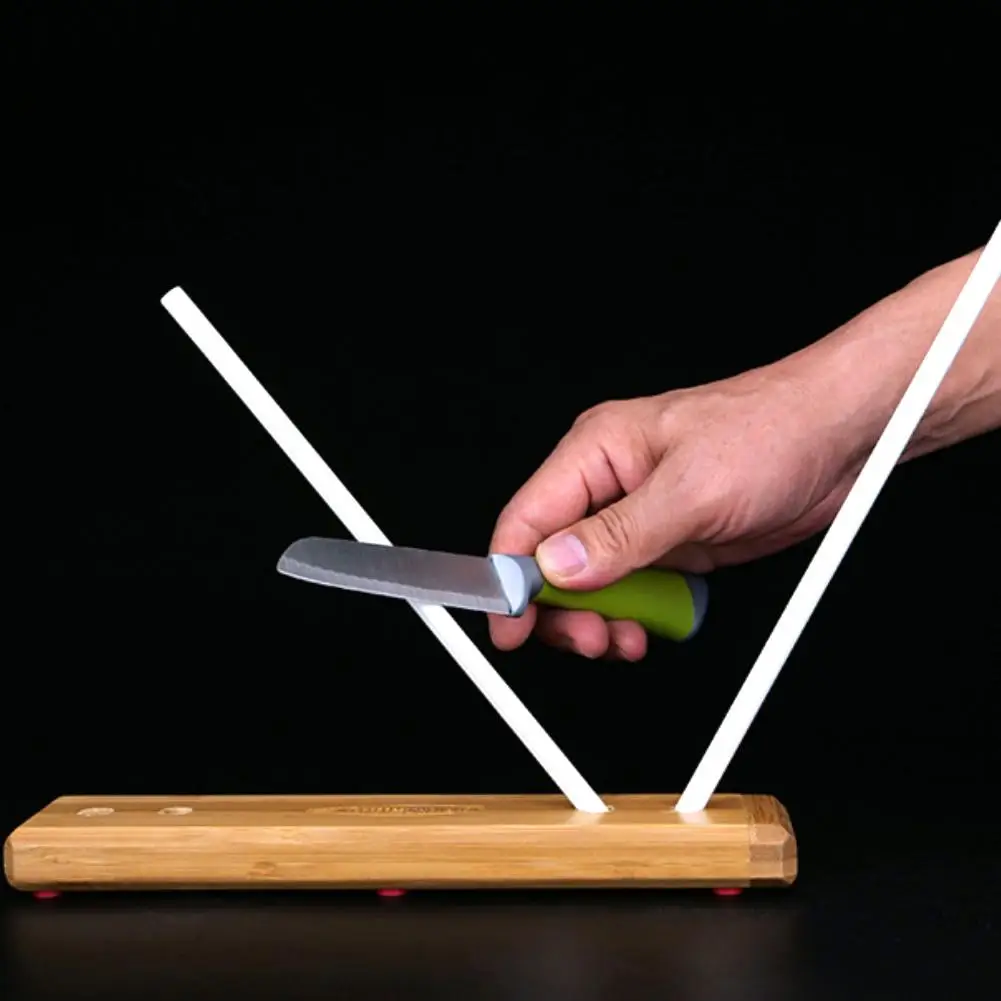 KnifeSharpeningRodCeramicCrockStickTurnBoxSharpenerKitchen