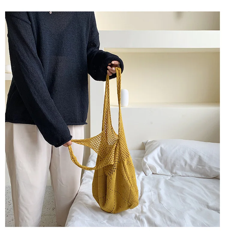 Women's bag 2022 Trend Handbags Knitted bag Luxury Designer Crochet Shoulder bags Ladies Tote bag Shopper Sac Bags for Women