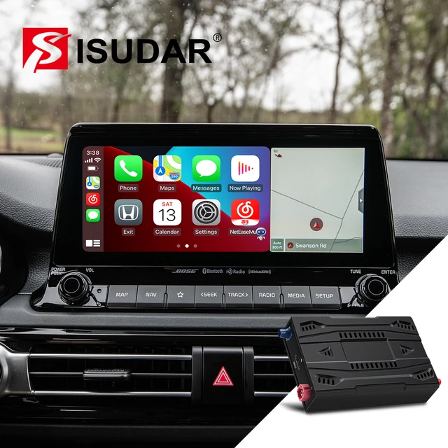 ISUDAR PX6 Carplay AI Box Android 9 System Car Multimedia Player 4+64GB
