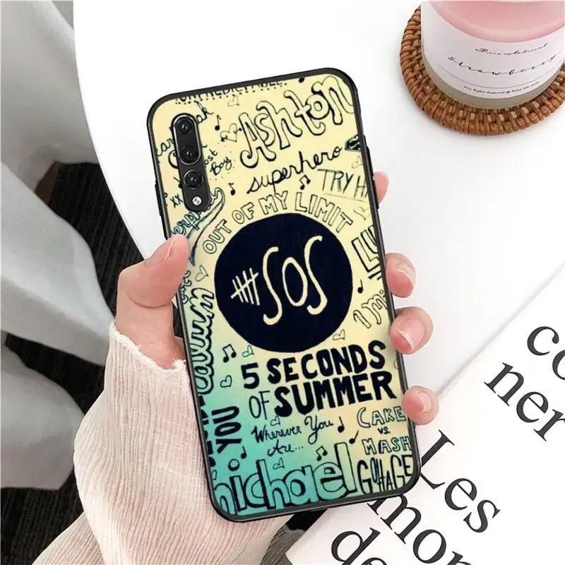 TOPLBPCS 5SOS мягкий черный чехол для телефона Huawei P20 lite P40 mate 10 20 pro P smart 2019 Y7 P30