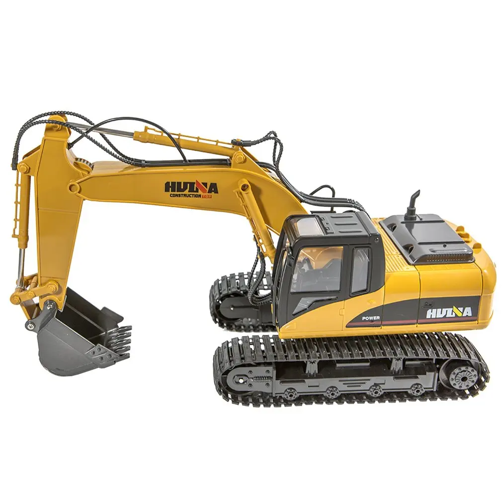 

1550 1:14 15CH Die-Cast Alloy Remote Control Excavator Engineering Truck Static Model Caterpillar Wheel Kids Educational Toy