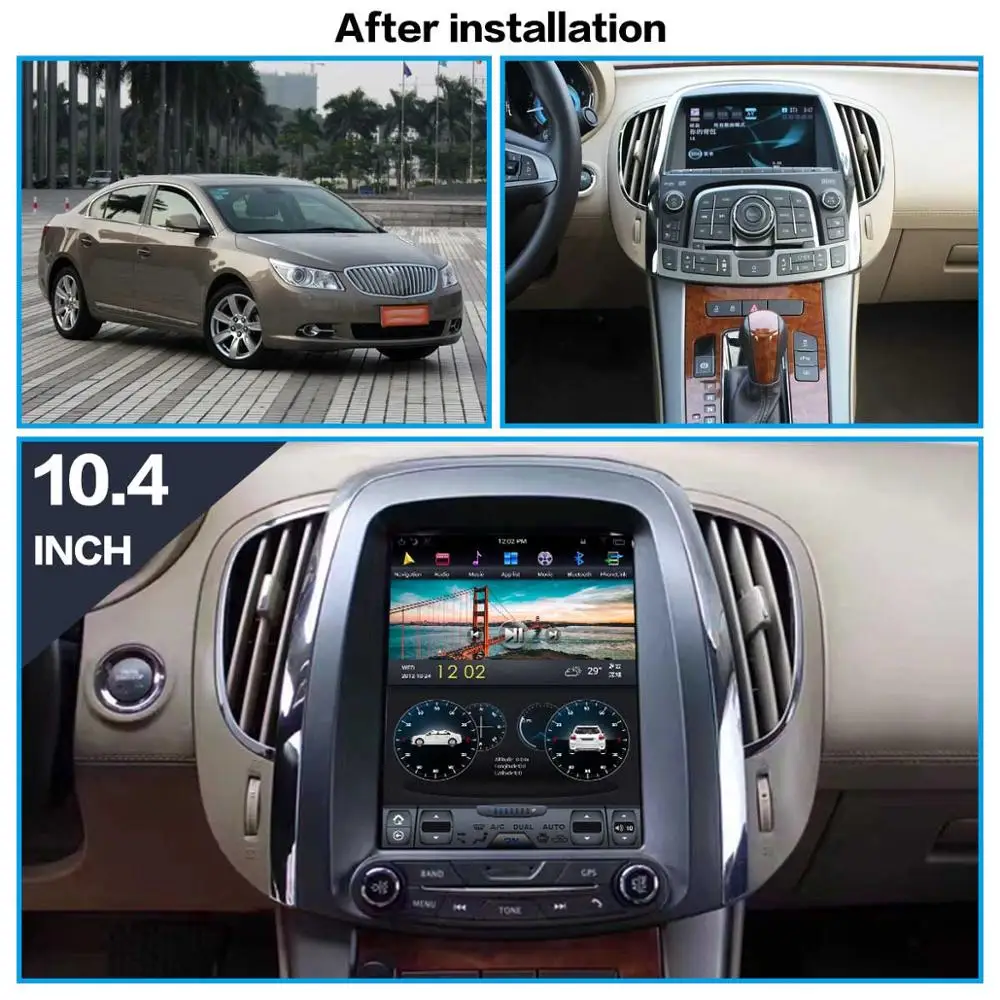 Android 9.0 Tesla style Car DVD Radio GPS Navigation For Buick Lacrosse 2014-2018 Tape Recorder Head Unit Multimedia Player | Автомобили и