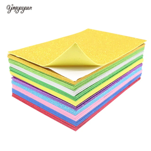 80gsm A4 Colorful Glitter Paper with Glue DIY Cover Handmade Craft Paper  Gift Packaging Decoration Paper scrapbook decor