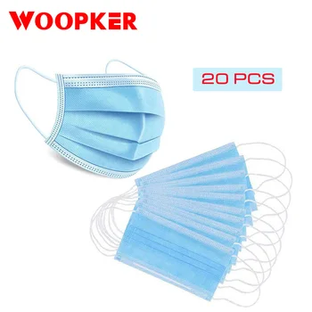 

20Pcs /pack Face mask 3 Layers disposable safe breathable Ear Loop mouth masks respirator