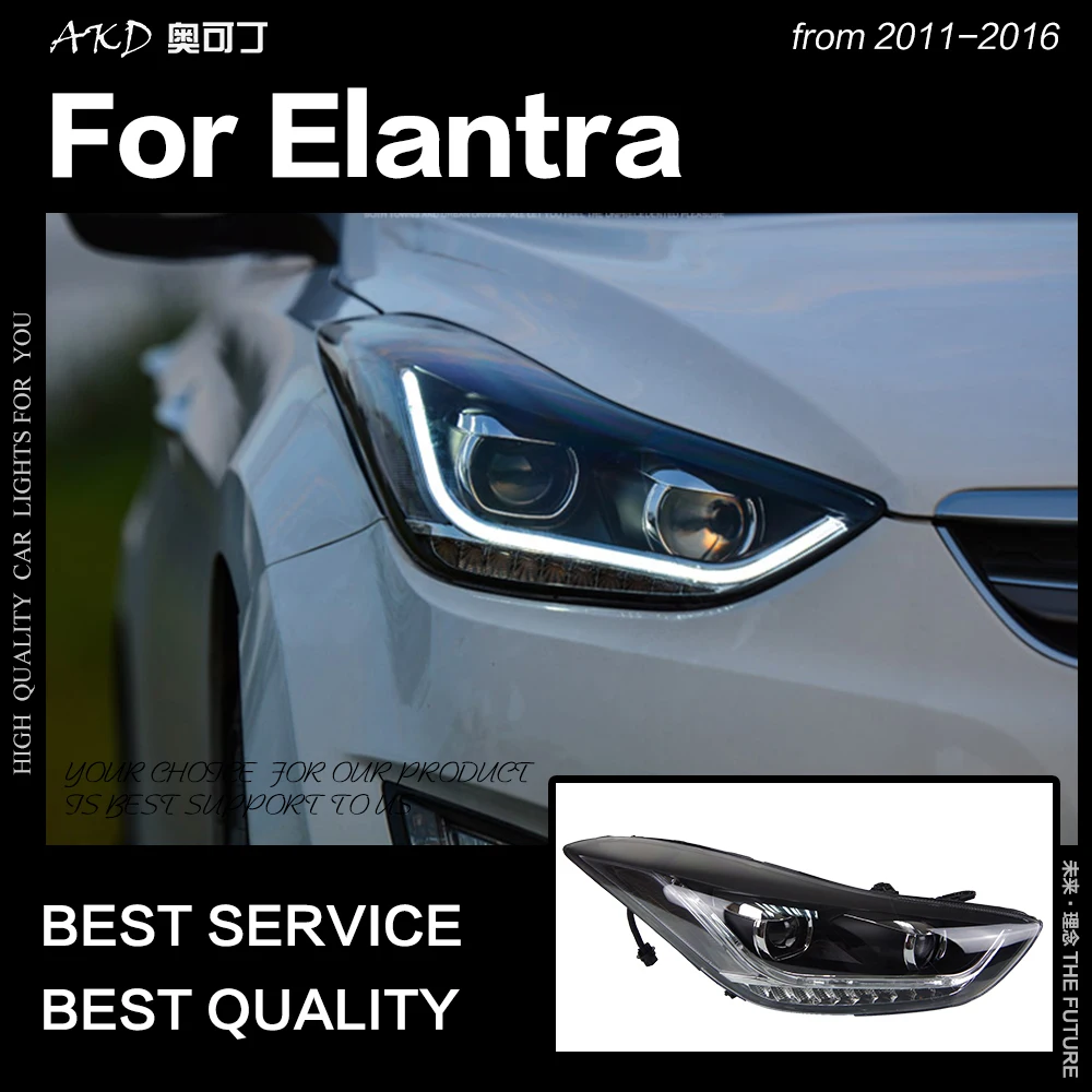 АКД стайлинга автомобилей фара для фары автомобиля Hyundai Elantra 2011 2016 Элантра МД