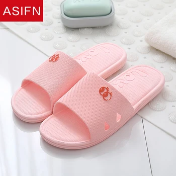 

ASIFN Women's Cute Slippers Eye Slides Summer Bathroom Home Household Non-slip Quick-drying Soft Bottom House Female Flip Flops