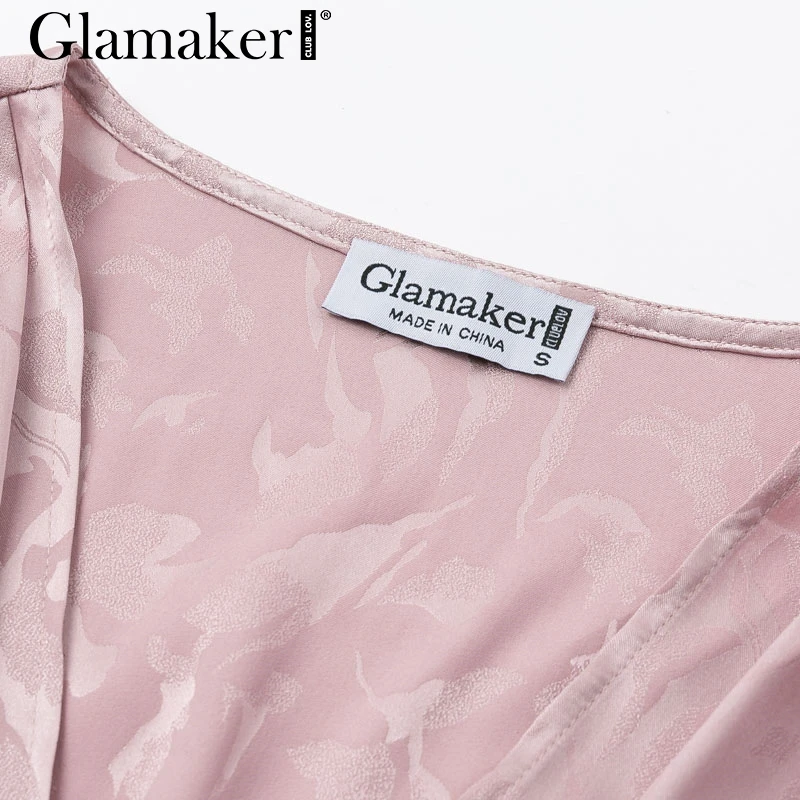 Glamaker жаккардовое атласное мини-платье с v-образным вырезом в стиле пэчворк с оборками элегантное облегающее платье с пышными рукавами Вечерние платья в стиле ретро на осень и зиму