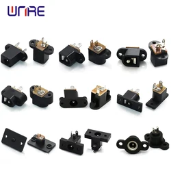 DC-008 016 019 Threaded Screw Hole Series DC Power Jack 5.5x2.1 5.5*2.5mm Female Plug Socket Adapter Panel Mount Connector