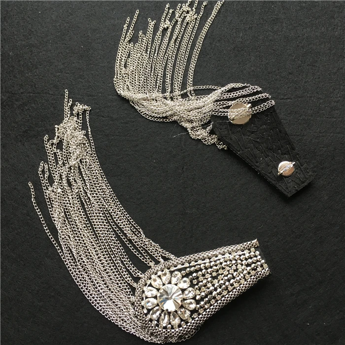 Ручная работа H0326A H85epaulette значок вечерние брошь с кисточкой epaulet/epaulettes шипы костюм Блейзер аксессуары Наплечная доска узел - Цвет: small sliver 2 pcs