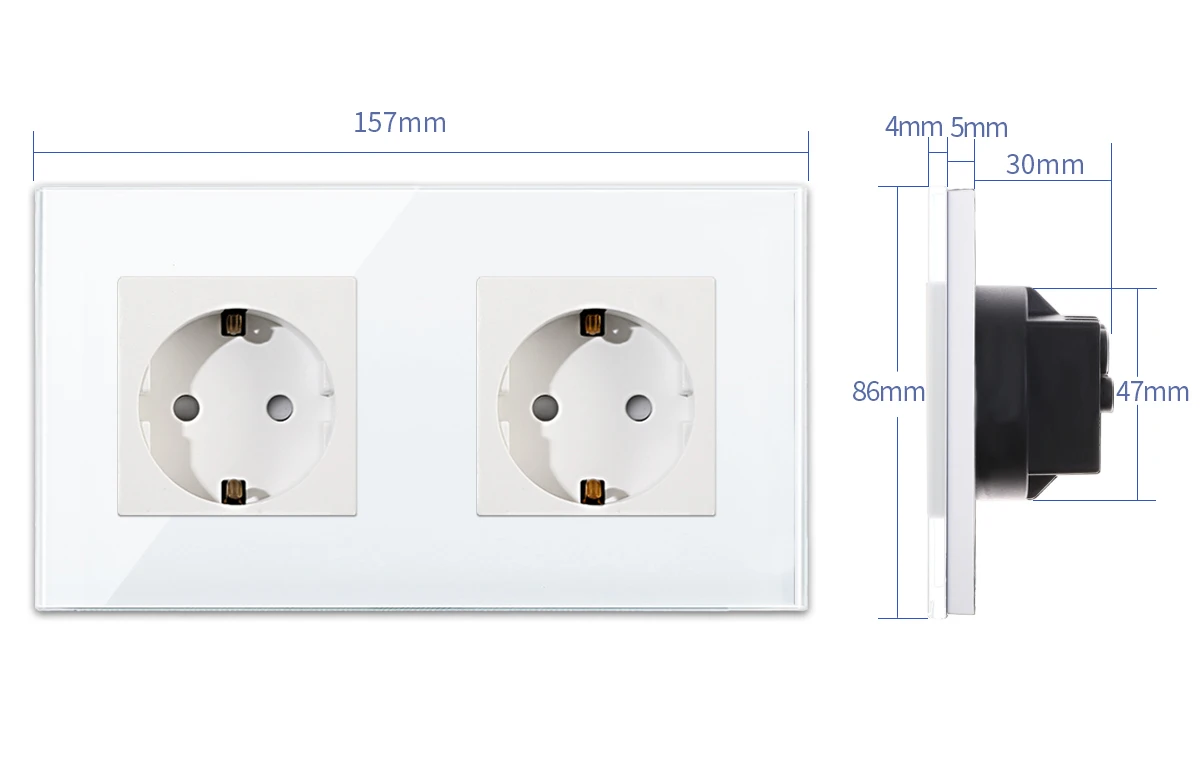 Bingoelec Wall Socket EU Plug 16A Power Germany Socket Electrical Sockets Crystal Glass Panel 228*86mm Home Improvement 11 Haf2bd50b1cae45d2945385a9e68a4e66T Bingoelec Wall Socket EU Plug 16A Power Germany Socket Electrical Sockets Crystal Glass Panel 228*86mm Home Improvement