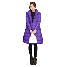 Женское пальто-парка фиолетового, серого, оранжевого цвета; большие размеры; свободная теплая одежда; сезон осень-зима; модное пальто с воротником-стойкой; JD602