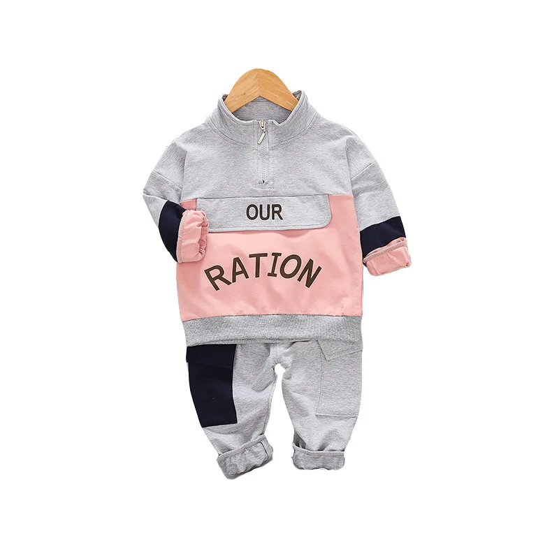 

Spring Autumn Baby Boys Clothes Letter Children Cotton Jacket Pants 2Pcs/sets Infant Out Kid Fashion Toddler Clothing Tracksuits