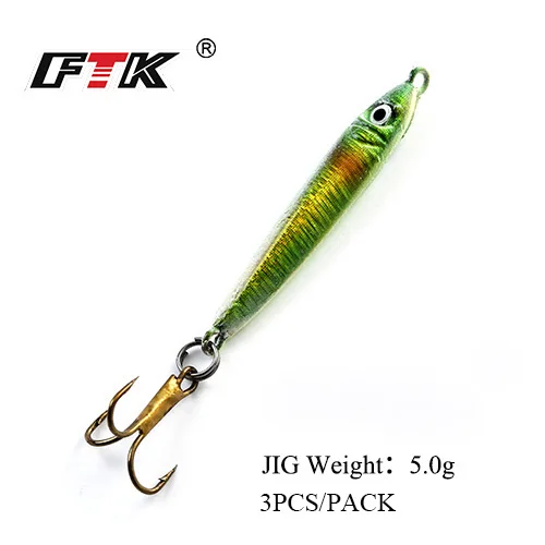 FTK 3PCS/Lot 5g 9g Ice Fishing Lure Sharp Hooks Ice Fishing Hook Winter Jig Wobbler Lure Jerk Bait Hooks - Цвет: 003