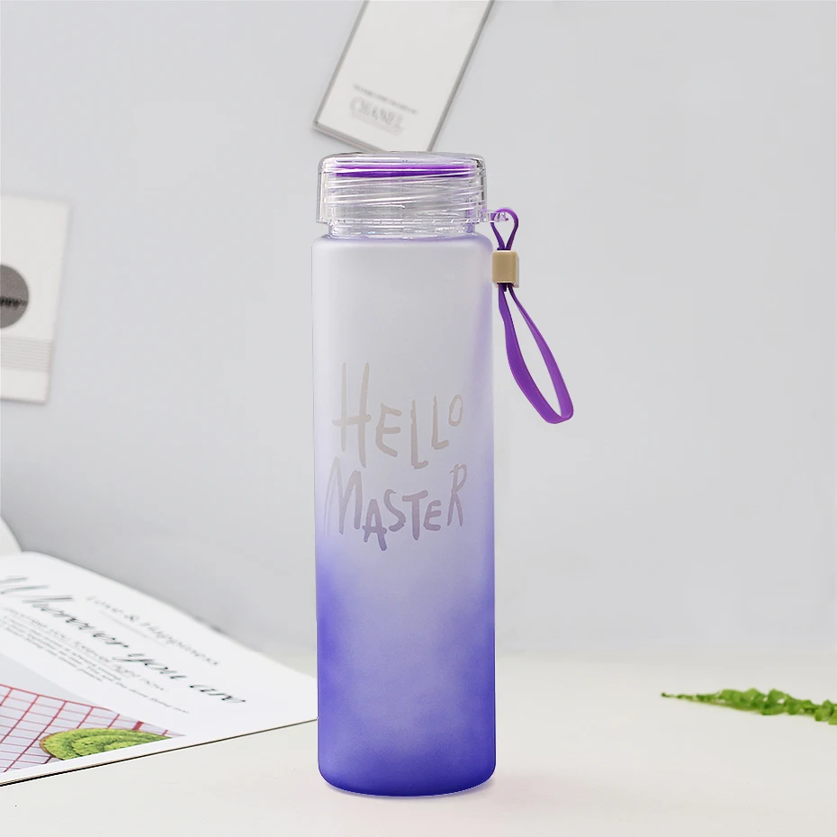 Новая пластиковая бутылка для воды и спорта, 500 мл, портативная Веревка для детей, посуда для напитков, для улицы, герметичное уплотнение, бутылка для воды для скалолазания - Цвет: Фиолетовый