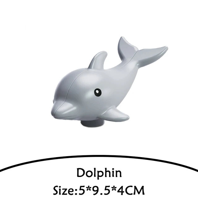 Brick Animal Spelling Building Blocks New Animal Cartoons Sea Flamingo Compatible With Brick Toy For Children Christmas Gift dolphin