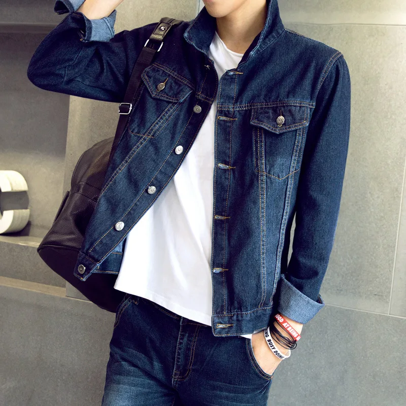 

2022 New Wholesale Teenager Denim Jacket Men Jacket Korean Spring Autumn Slim Spring Coat Student Loose Clothes Handsome Trend