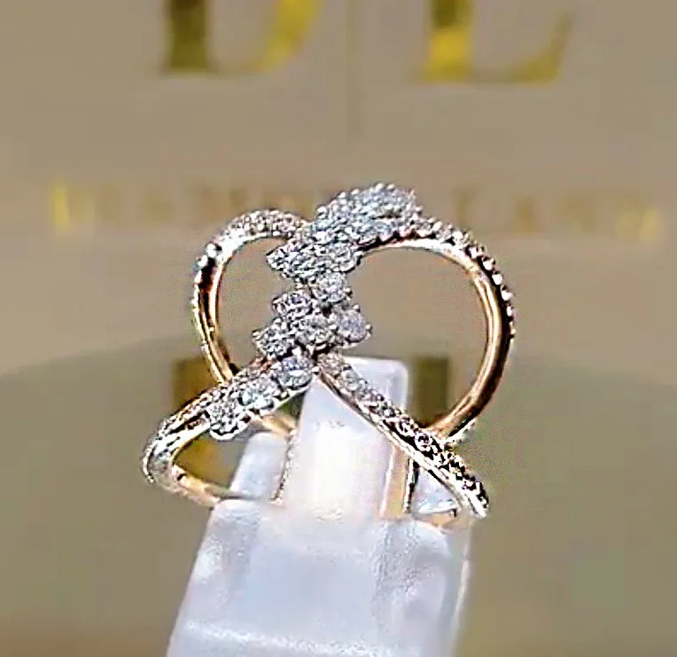 Уникальный Стиль, женское маленькое кольцо с белым цирконием, 18 К, розовое золото, обручальное кольцо, винтажное обручальное кольцо, кольца для женщин