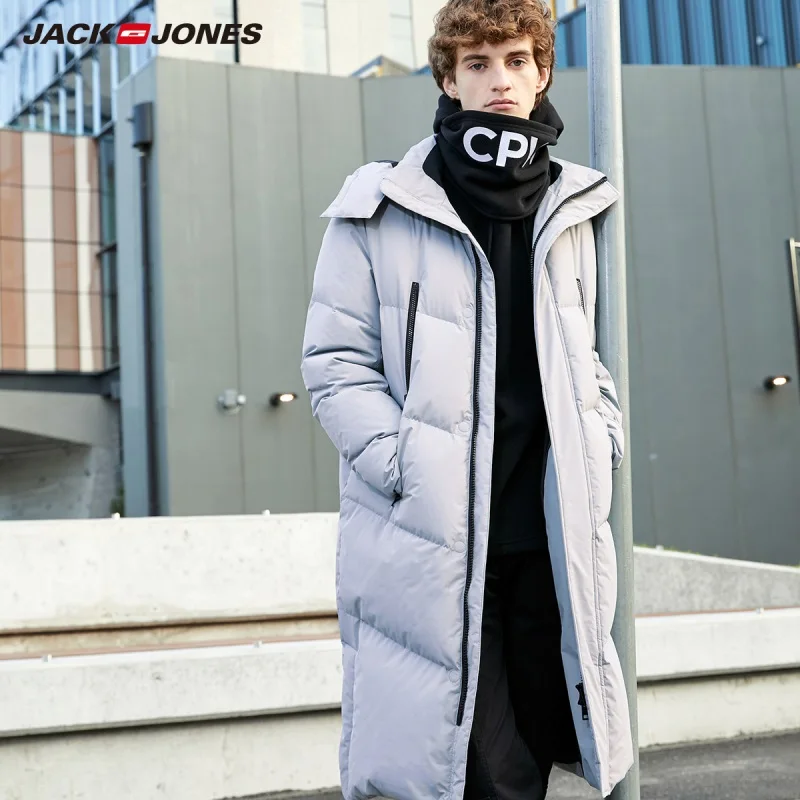 JackJones Мужская Зимняя Повседневная Длинная Куртка с капюшоном Уличная одежда
