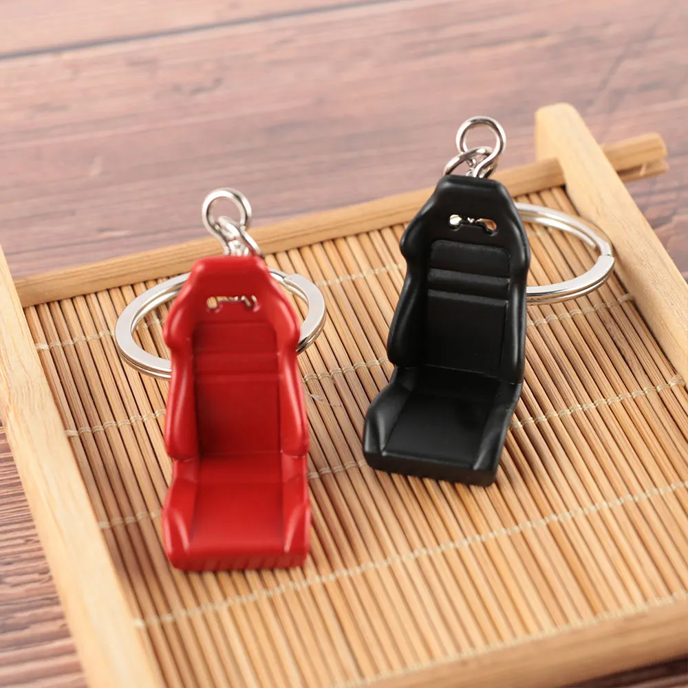 

Personality Creative Car Metal Mini Seat Keychain Black Red Car Pendant Keyring Accessories Fashion Gifts
