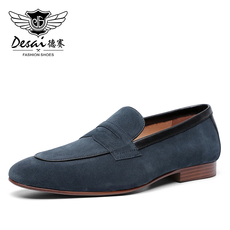 Loafers Men Genuine-Leather Shoes Dress Business DESAI Breathable Casual Mens High-Quality