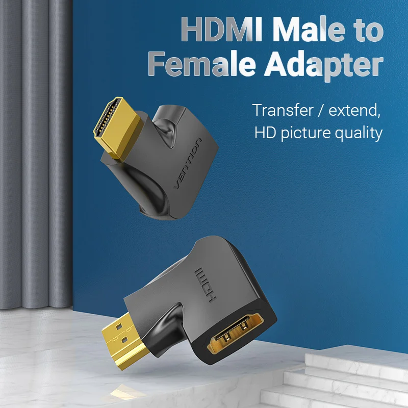 HDMI адаптер Vention 90 270 градусов разъем штекер гнездо 4K HD для телефона ТВ приставки