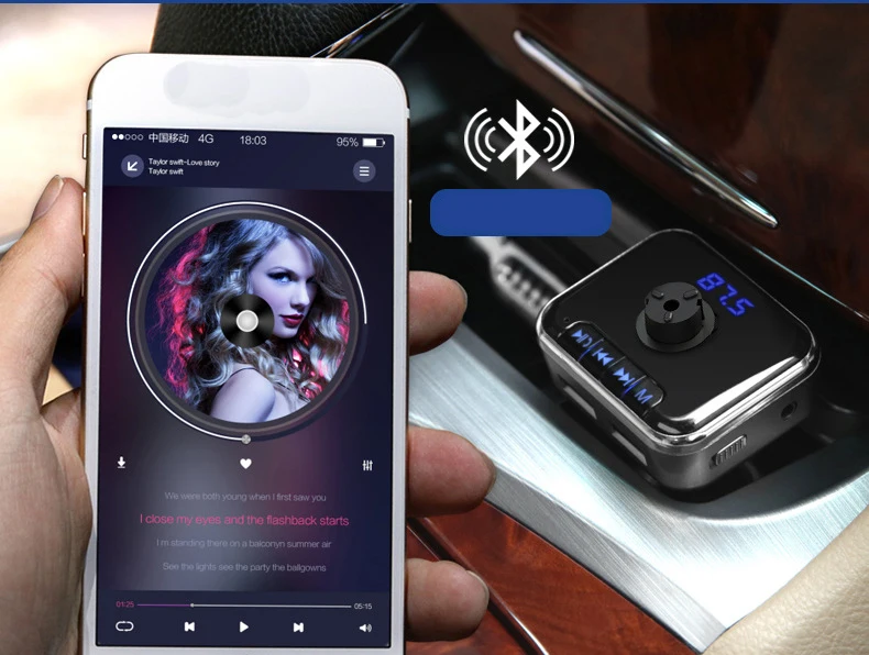 Автомобильный fm-передатчик автомобильный Bluetooth mp3 музыкальный плеер телефон hands-free 3.4A автомобильное зарядное устройство usb зарядное устройство для мобильного телефона XC-71