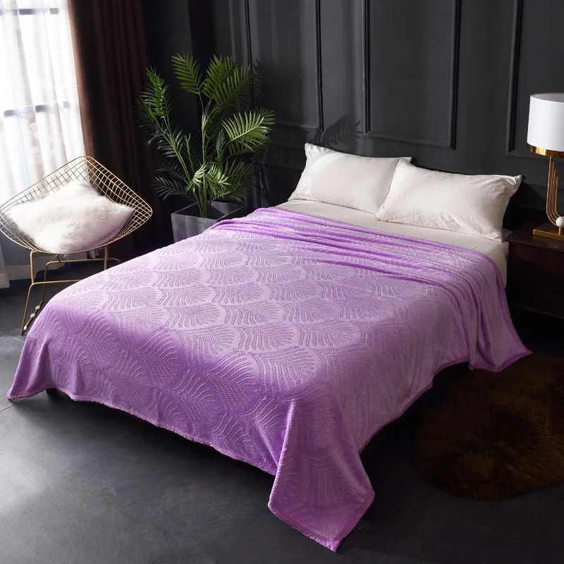 Одноцветный узорный плед фланелевое одеяло кидает на диван/кровать/Самолет путешествия большой размер Домашний текстиль - Цвет: 09