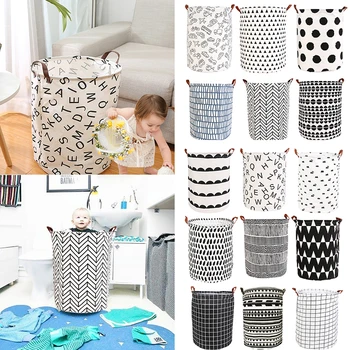 

Hot Sale 1pc Foldable Laundry Basket Large Capacity Laundry Hamper Dirty Clothes Storage Organizer Bucket Household Storage Bag
