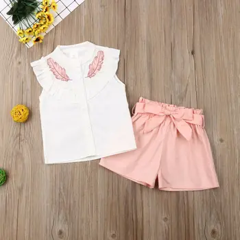 

Toddler Baby Girls Sumer Ruffles Shorts Clothes Set Tops Clothing Sets Outfits