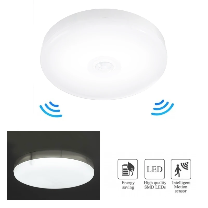 Sensor de Luz de Teto Movimento + Luzes Pir Infravermelho Flush Montado Decoração Casa Lâmpada Corpo Humano Indução Controle Luz 12 w - 18 Led Mod. 255618 5 Luzes de teto