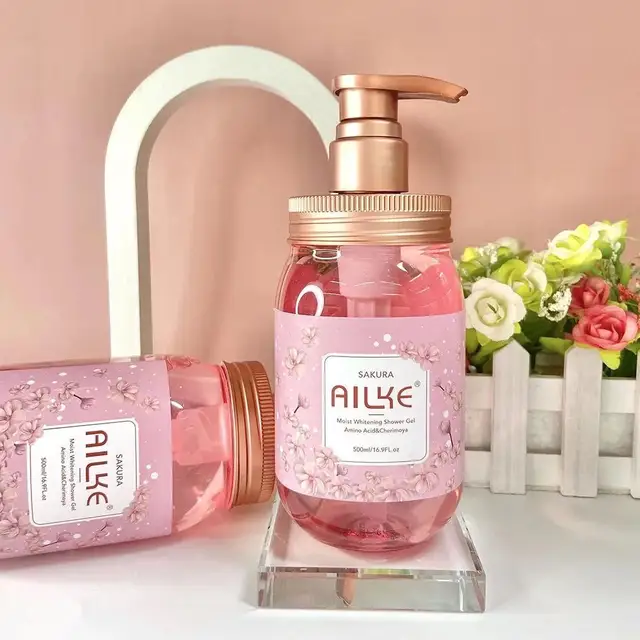 Whole Sale Fragrance Pure Purifying Body Wash Sakura Skin Whitening Shower Gel/500ml Gel Hidroalcoholico Bath And Body Works 1