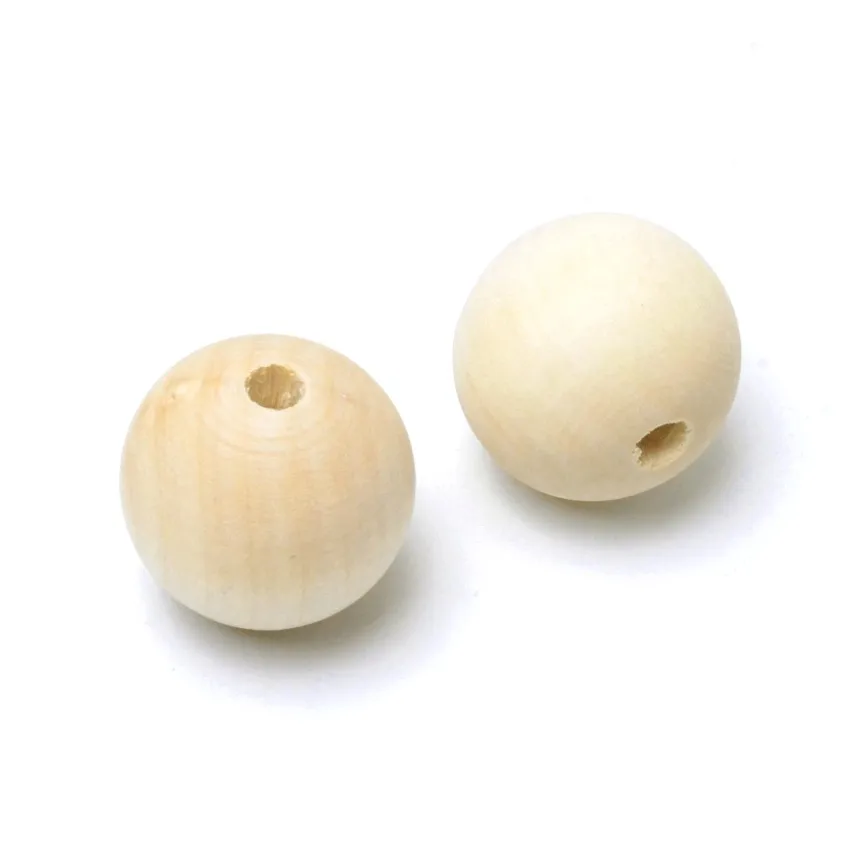 40MM WOODEN BEADS RED COLOUR ROUND WOOD CRAFT BEAD PACK 50psc
