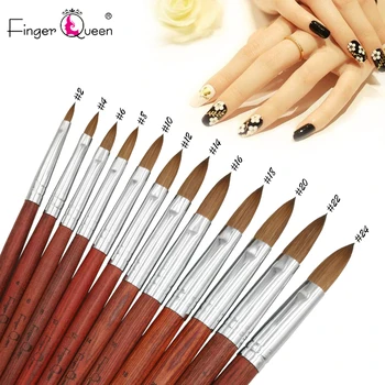 

12 Types Kolinsky Mahogany Gel Nail Acrylic Brushes Nail Design Tool Manicure Painting Draw Pen Brush Gel Uv Nail B054
