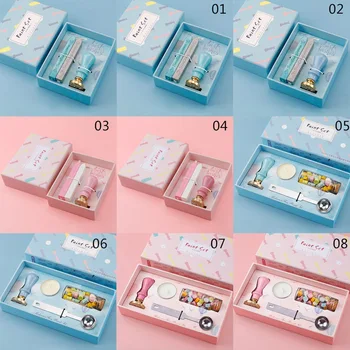 

Creative macaron fire lacquer seal set DIY handmade ribbon seal gift