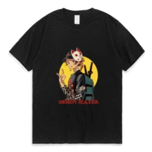 

2021 Hot Anime Demon Slayer Manga Print T Shirt Men Women Kamado Tanjirou Kamado Nezuko T-Shirts Fashion Cotton Short Sleeve New