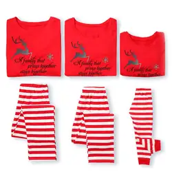 Conjunto de pijamas de la familia de la Navidad Grid Elk ropa de Navidad Traje de padres e hijos ropa de dormir para el hogar ch