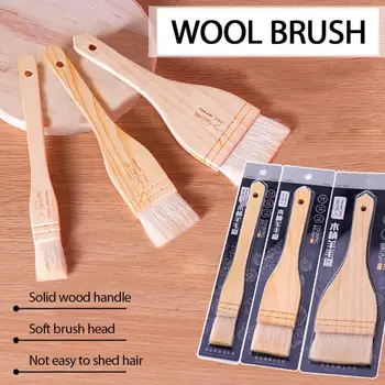 

Wooden Handle Wool Brush Baking Bread Cooking Brushes Cake Biscuit Pastry Brush BBQ Basting Oil Brushes Barbecue Kitchen Gadget