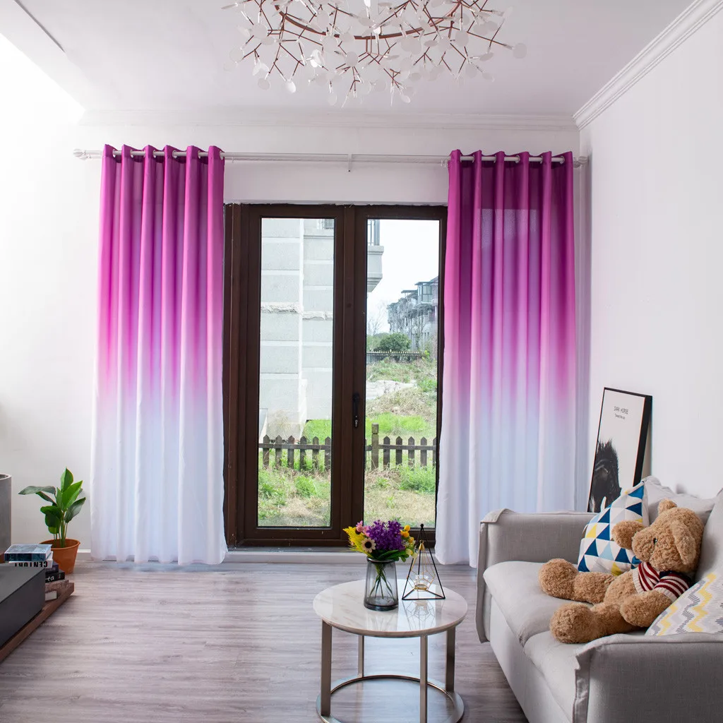 

Gradient color window curtains for living room bedroom kitchen tulle curtains and blackout curtains for window 1pcs 100*270cmF92