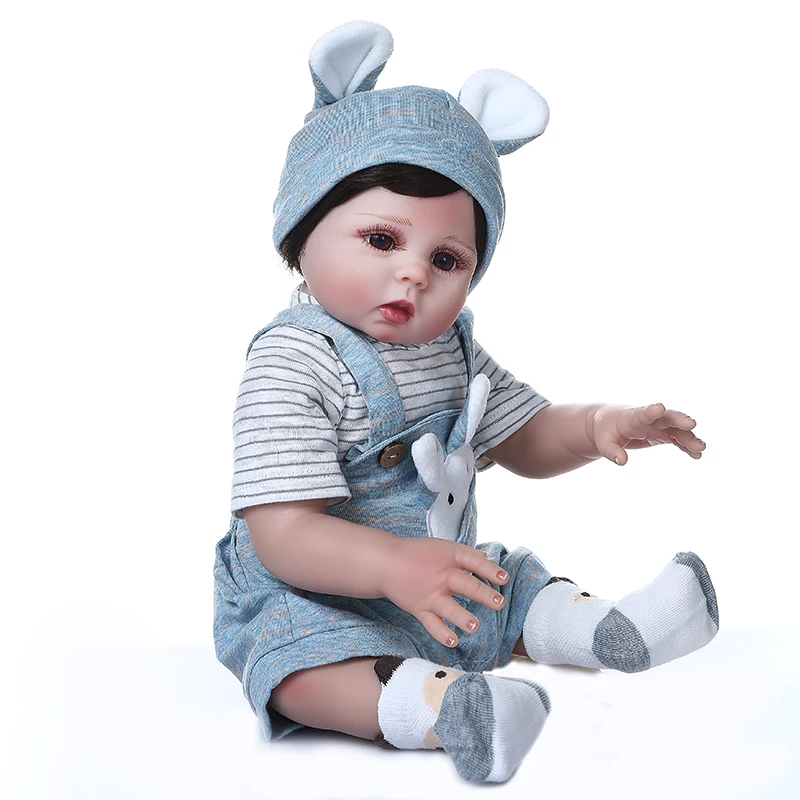 48 см реалистичный младенец Кукла reborn baby doll полный мягкий, силиконовый, гибкий милый, для новорожденных с одеялом